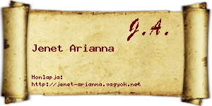 Jenet Arianna névjegykártya